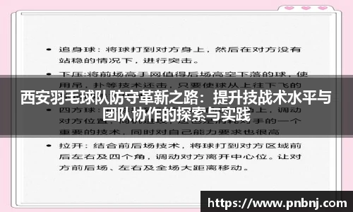 西安羽毛球队防守革新之路：提升技战术水平与团队协作的探索与实践